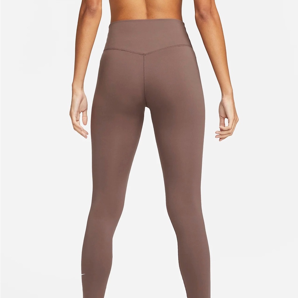 Nike One Women's Mid-Rise Leggings in Plum Eclipse (Mauve Brown) - Picture 2 of 10